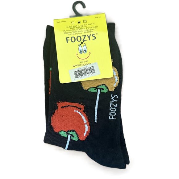 New Foozys Candy Carmel Apple Design Fall Pattern Crew Socks Women's One Size - Picture 2 of 3